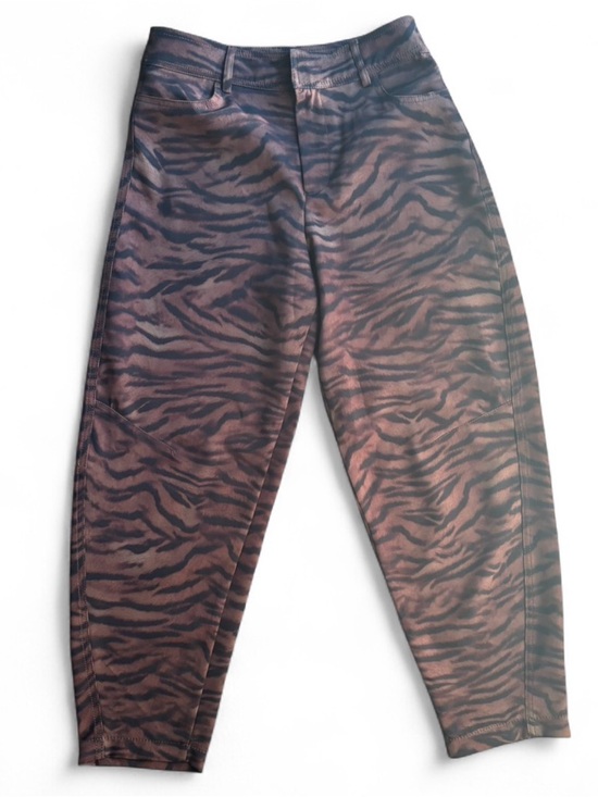 ZARA ANIMAL PRINT BARREL PANTS CROPPED TROUSERS SIZE SMALL NEW - Picture 6 of 6